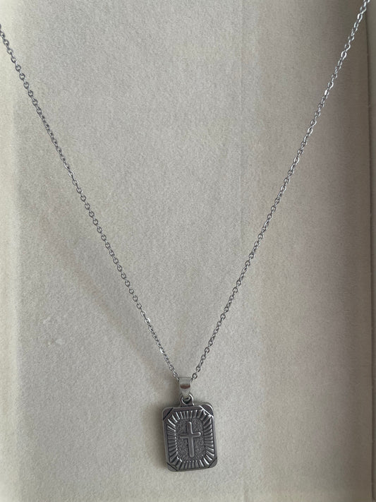 Duo Homme – Collier & Bracelet Chrétien Argenté