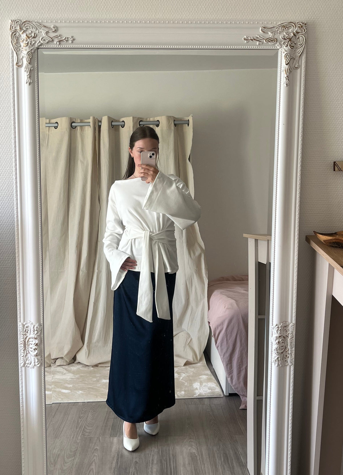 Jupe Rita en Satin  | Sur Mesure