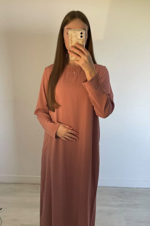 Robe Longue Fluide avec Ceinture en Tissu