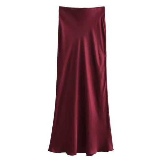 Jupe satiné - Bordeau clair