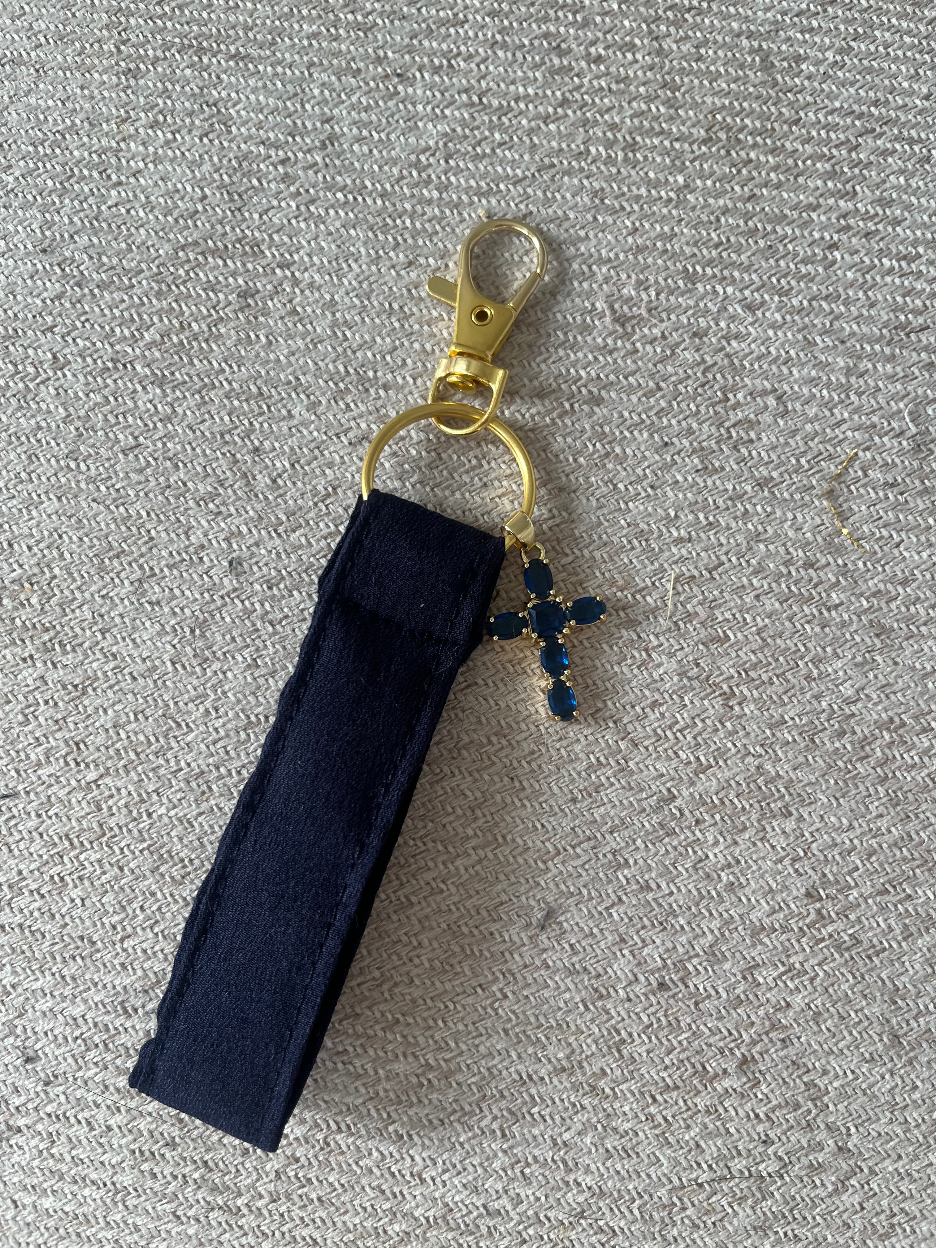 Porte clé tissu - Bleu de nuit