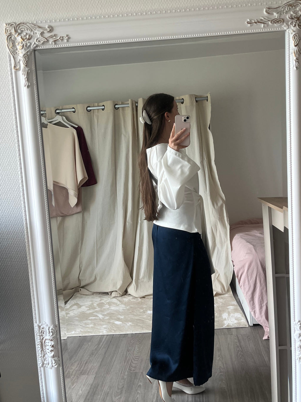 Jupe Rita en Satin  | Sur Mesure
