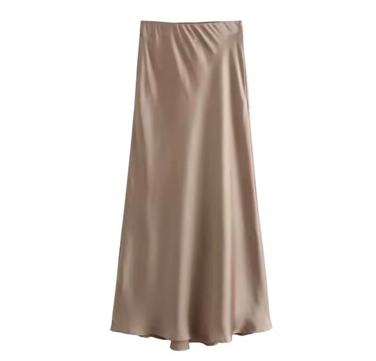 Jupe satinée - Beige