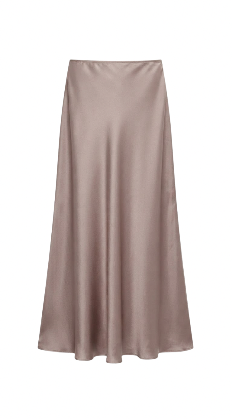 Jupe Rita en Satin | Beige Sur Mesure