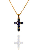 Collier "Croix Céleste" — Bleu Nuit
