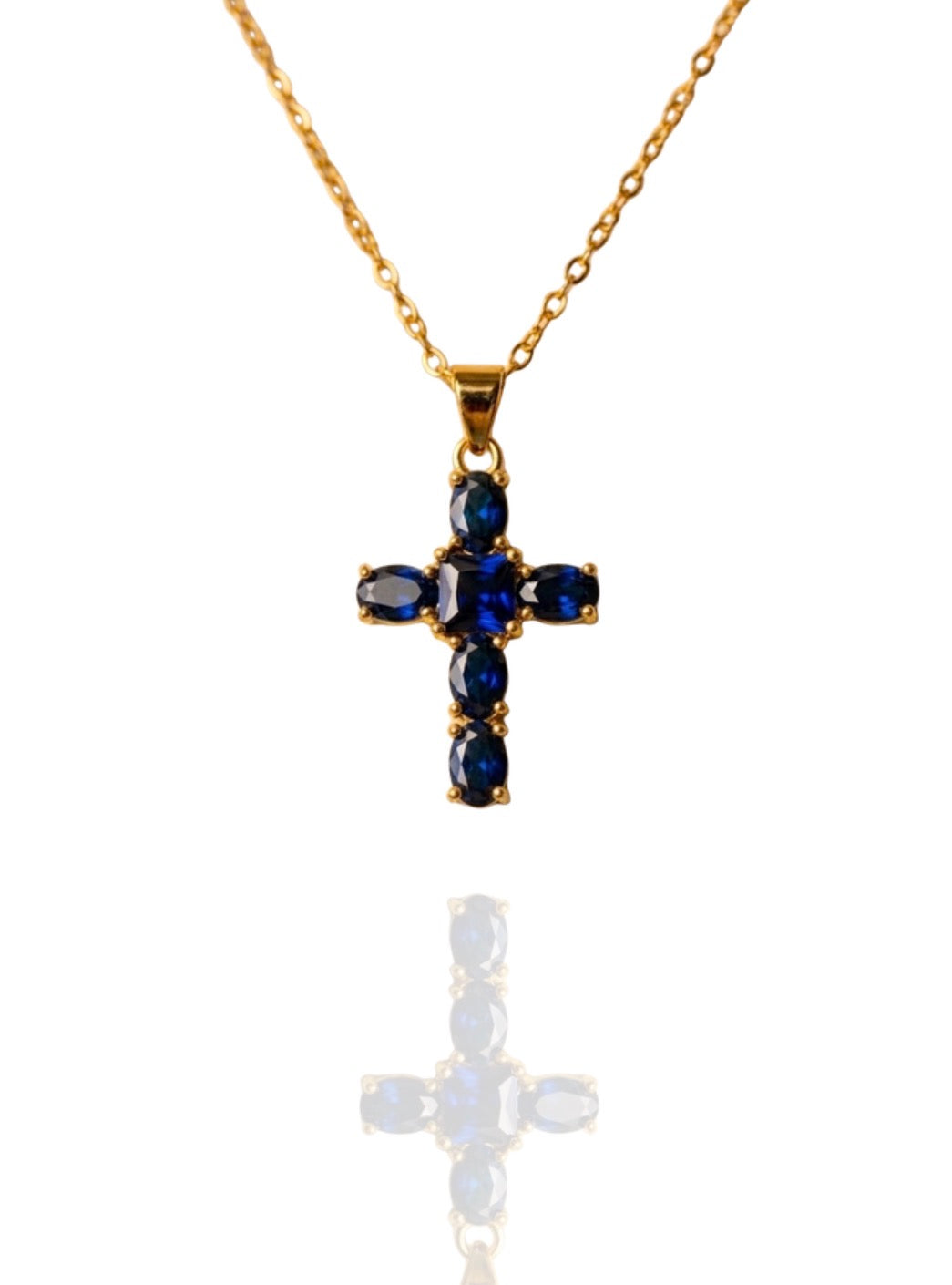 Collier "Croix Céleste" — Bleu Nuit