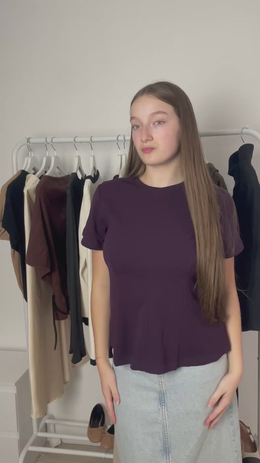 Top péplum - Violet